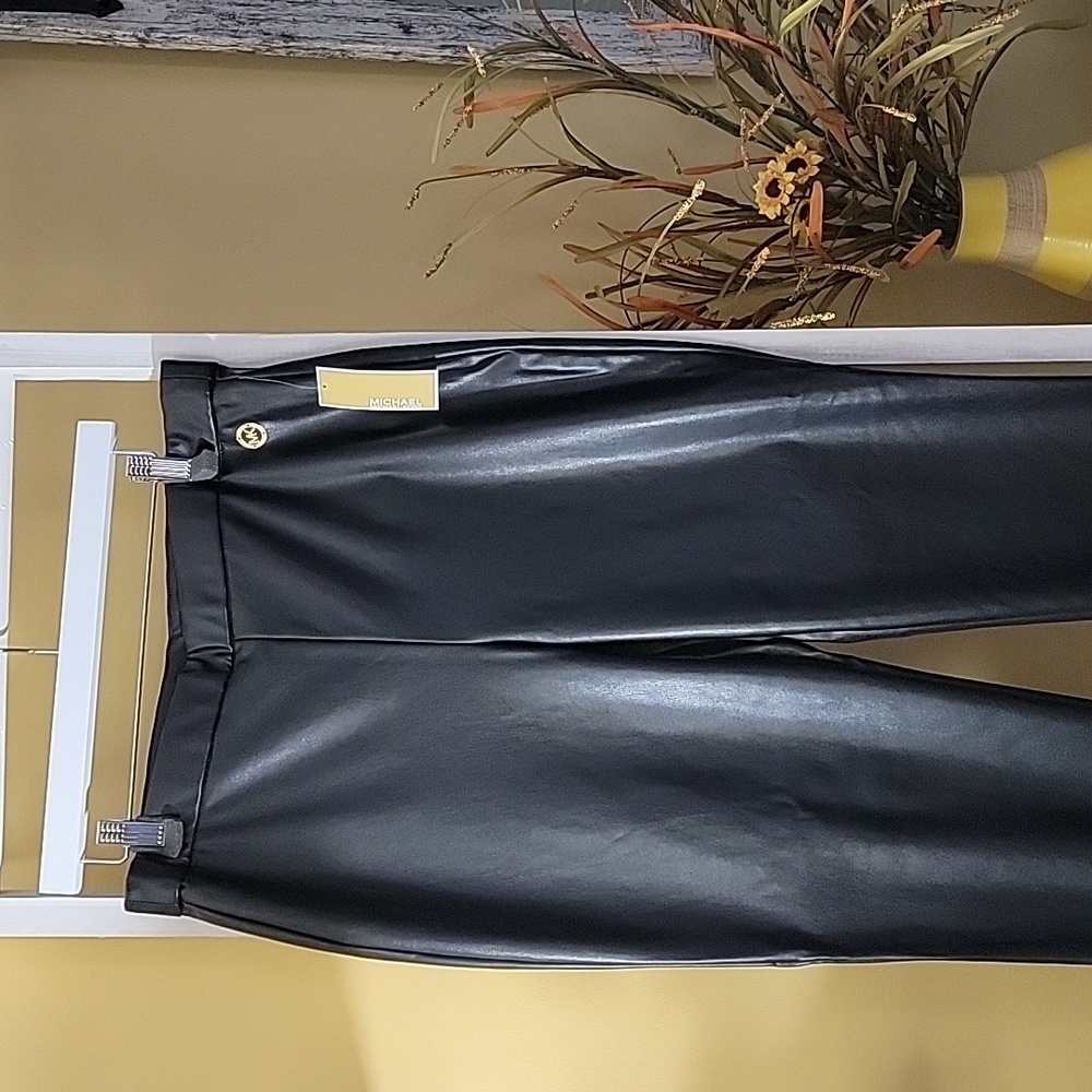 Michael Kors Faux Black Leather Pants